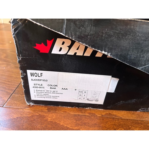 Baffin Wolf Mens Winter Boots Black Gold 4300-0015 Snow Cold Weather Size 9 NEW main image 9